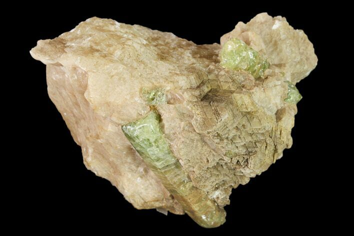 Yellow-Green Fluorapatite Crystals in Calcite - Ontario, Canada #137115